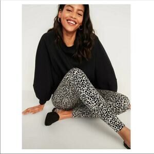 OLD NAVY Leopard Print XXL Stevie High Rise Stretch Legging Pant Ankle Crop Plus